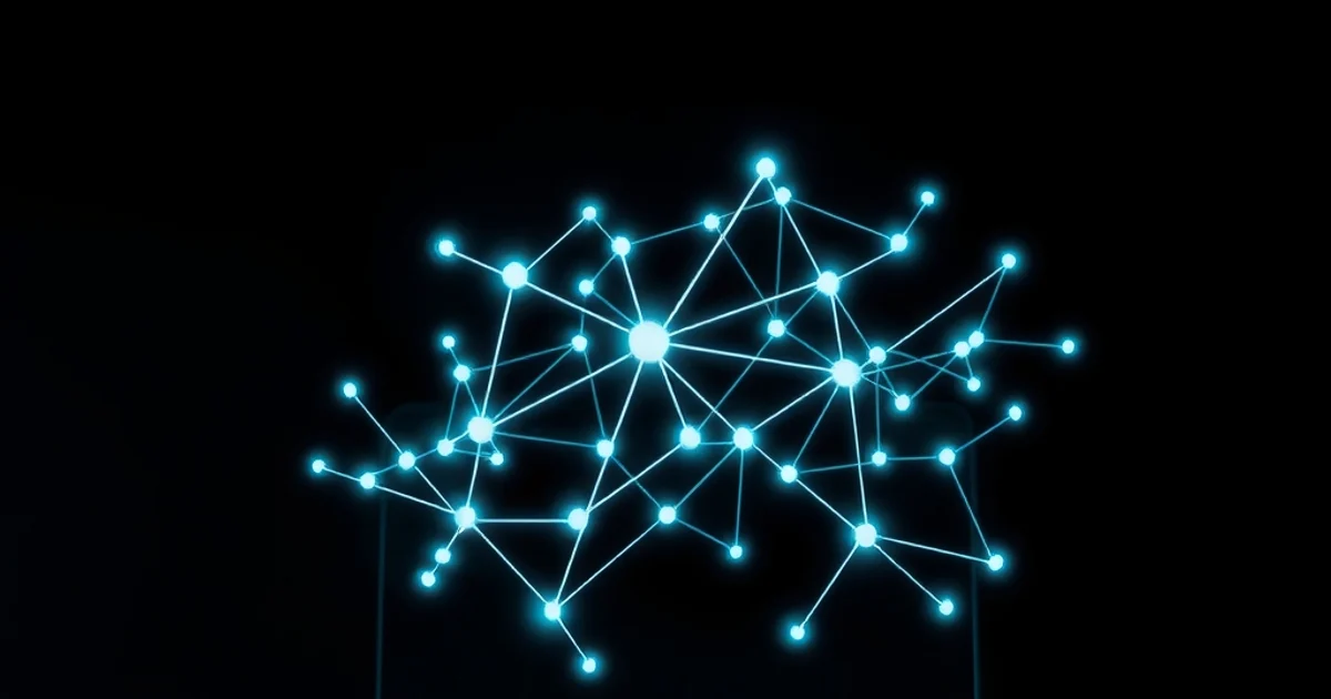 Holograma de red neuronal brillante sobre laptop mostrando la conexión entre SEO generativo e inteligencia artificial