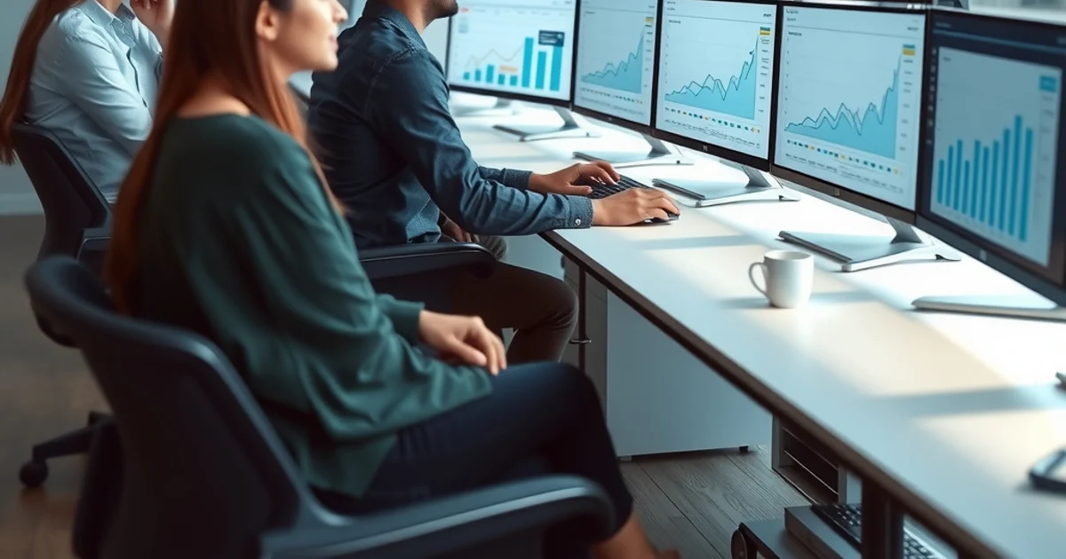 Equipo de agencia digital analizando métricas SEO en múltiples pantallas con dashboards de inteligencia artificial Equipo de agencia digital analizando métricas SEO en múltiples pantallas con dashboards de inteligencia artificial