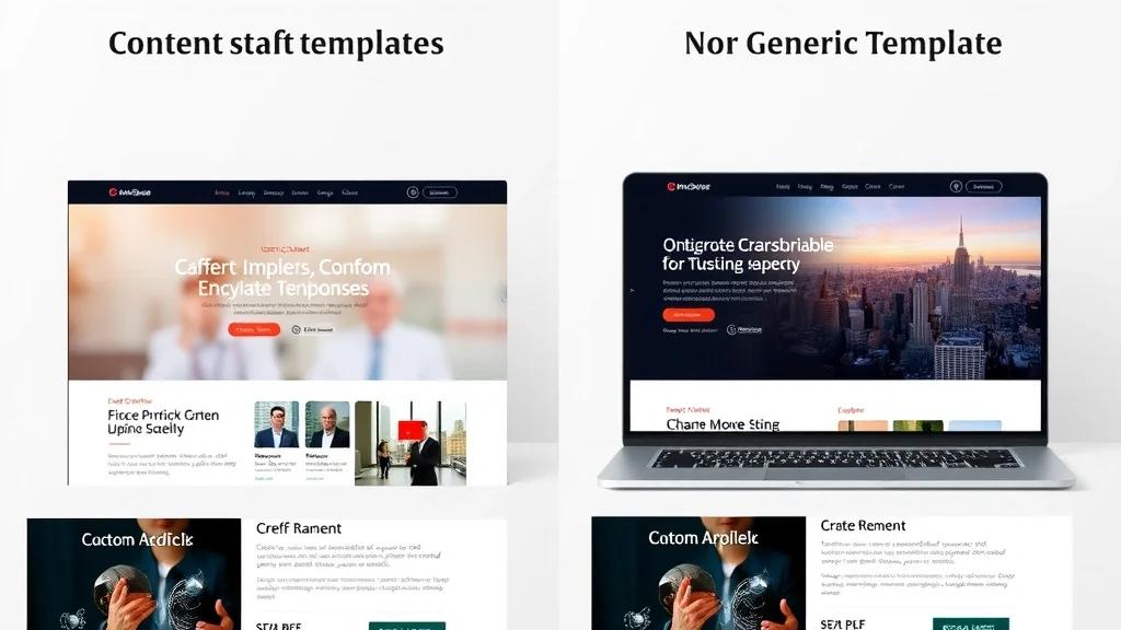 Comparativa visual entre diseño web a medida y plantilla estándar, mostrando las ventajas de una solución personalizada