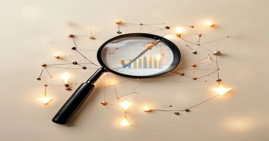 Factores de posicionamiento SEO más importantes representados con gráficos de ranking y nodos interconectados Factores de posicionamiento SEO más importantes representados con gráficos de ranking y nodos interconectados