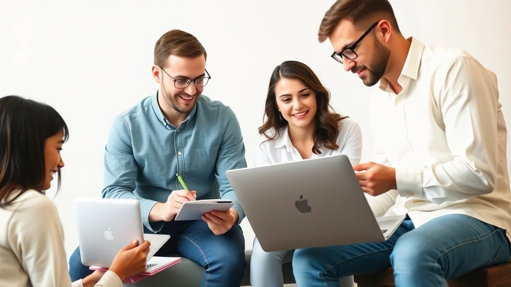 Equipo de startup trabajando juntos en una estrategia de blog SEO con ordenador portátil y notas en un entorno profesional Equipo de startup trabajando juntos en una estrategia de blog SEO con ordenador portátil y notas en un entorno profesional